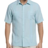 Cubavera Modern Fit EcoSelect Textured Guayabera Shirt, Blue