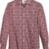 Joseph Abboud Modern Fit Sport Shirt, Burgundy Brocade