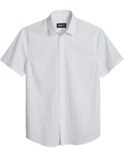Awearness Kenneth Cole Slim Fit Short Sleeve Sport Shirt, White