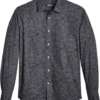 Awearness Kenneth Cole Slim Fit Sport Shirt, Black Stealth