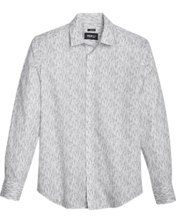 Awearness Kenneth Cole Slim Fit Sport Shirt, Black & White Matrix