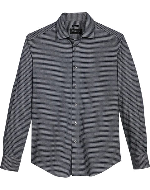 Awearness Kenneth Cole Slim Fit Spread Collar Sport Shirt, Navy Check