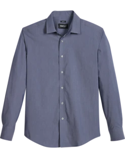 Awearness Kenneth Cole Slim Fit Spread Collar Sport Shirt, Charcoal