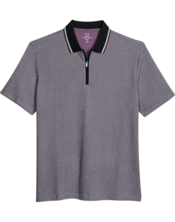 Michael Strahan Modern Fit Zip Polo Lavender