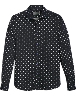 Paisley & Gray Slim Fit Spread Collar Sport Shirt, White And Blue Dot