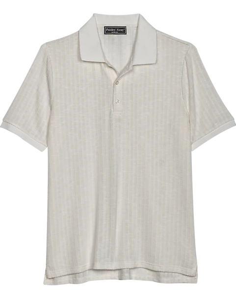 Paisley & Gray Slim Fit Polo, Cream