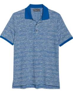 Paisley & Gray Polo Shirt, Blue Variegated Stripe