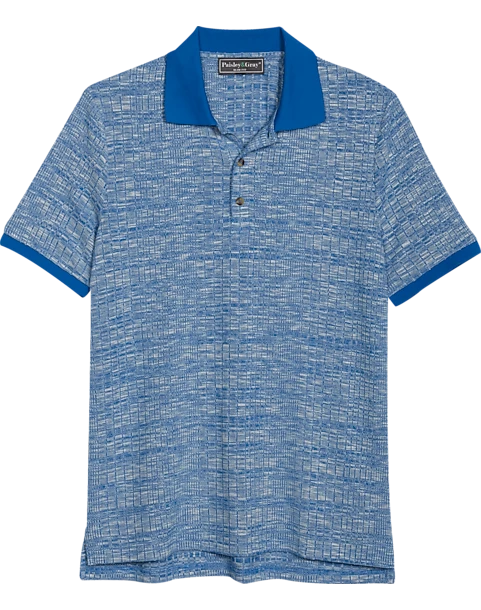 Paisley & Gray Polo Shirt, Blue Variegated Stripe