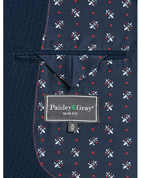 Paisley & Gray Slim Fit Soft Jacket, Navy - Image 3