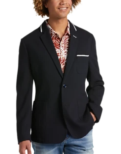 Paisley & Gray Slim Fit Knit Blazer, Navy