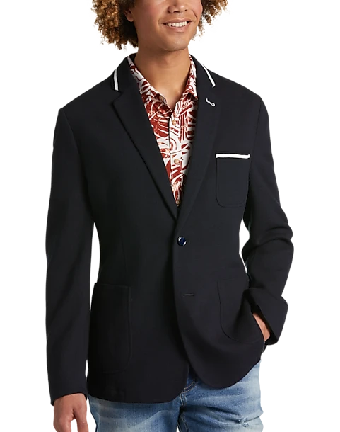 Paisley & Gray Slim Fit Knit Blazer, Navy