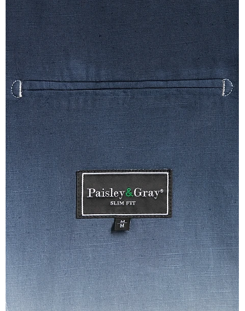 Paisley & Gray Slim Fit Blazer, Blue & White Ombre Tie Dye - Image 2