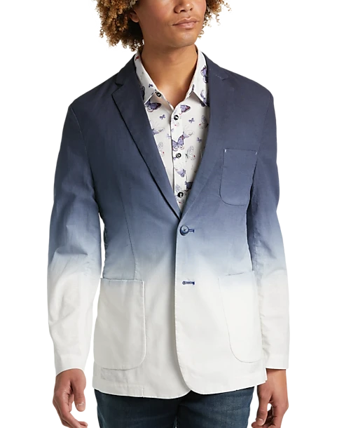 Paisley & Gray Slim Fit Blazer, Blue & White Ombre Tie Dye