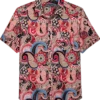 Paisley & Gray Slim Fit Short Sleeve Sport Shirt, Pink Paisley