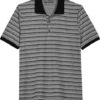 Paisley & Gray Slim Fit Polo, Black And White Zigzag Stripe