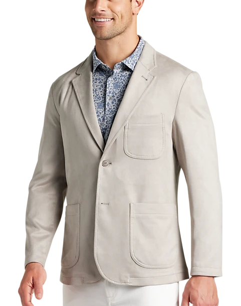 Joseph Abboud Modern Fit Ultrasuede Sport Coat, Light Gray