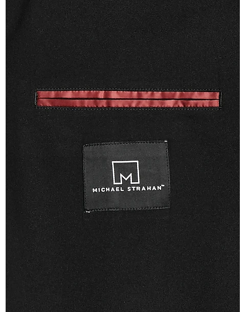 Michael Strahan Modern Fit Notch Lapel Crepe Knit Soft Jacket, Black - Image 3