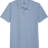 Lucky Brand Classic Fit Burnout Pique Polo, Medium Blue