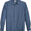 Jaymes Modern Fit Spread Collar Sport Shirt, Blue Liberty Floral