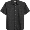 Jaymes Modern Fit Camp Shirt, Black Mini Floral