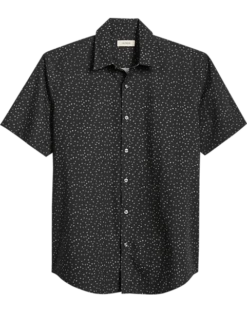 Jaymes Modern Fit Camp Shirt, Black Mini Floral