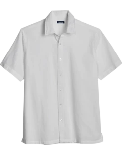 Zanetti Modern Fit Camp Shirt, White