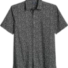 Zanetti Modern Fit Camp Shirt, Charcoal Mini Floral