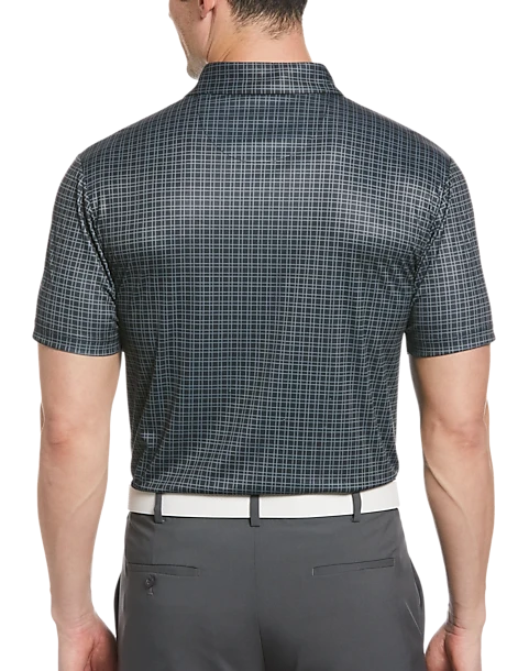 PGA Tour Classic Fit Printed Polo, Black - Image 2