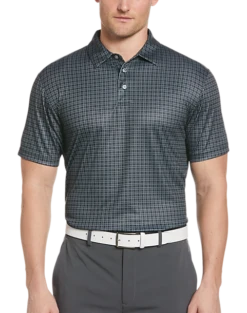 PGA Tour Classic Fit Printed Polo, Black