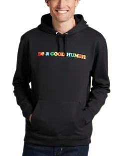 The Phluid Project Classic Fit Be A Good Human Graphic Hoodie, Black
