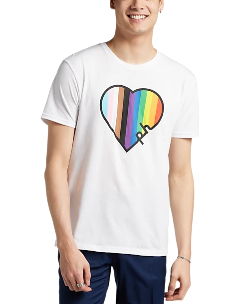 The Phluid Project Classic Fit Heart Graphic Crew, White