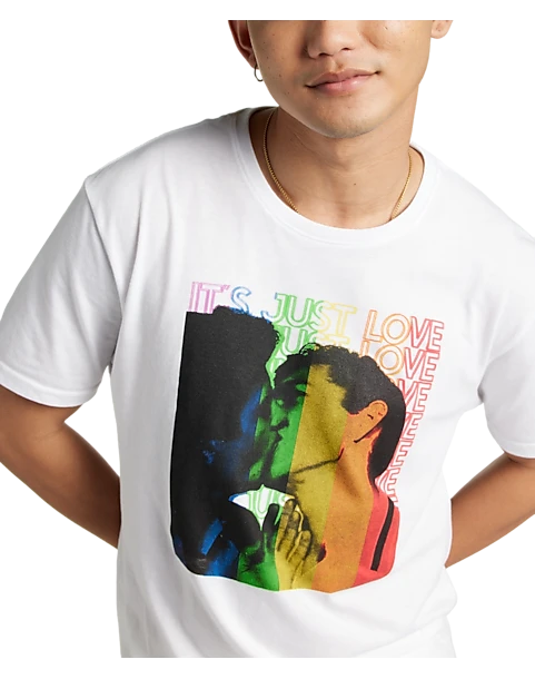 The Phluid Project Classic Fit It's Just Love Graphic Crew, White - Image 2