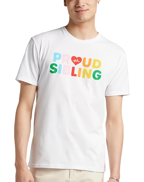 The Phluid Project Classic Fit Proud Sibling Graphic Crew, White