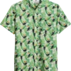 Report Collection Modern Fit Four-Way Stretch Short Sleeve Sport Shirt, Light Green Toucan Bird