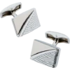 Pronto Uomo Silver-Tone Stripe Cufflinks