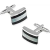 Pronto Uomo Silver, Black & Mother-Of-Pearl Cufflinks