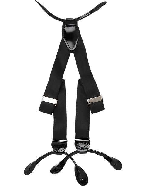 Men's Wearhouse Fancy Big And Tall Black Silk Braces