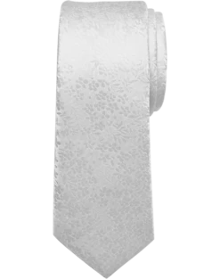 Egara Skinny Tie, White Floral