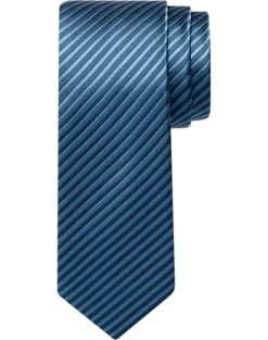 Egara Skinny Tie, Navy Stripe