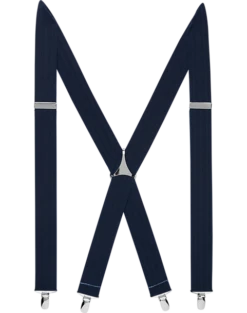 Egara Navy Stripe Clip Suspenders, Big & Tall