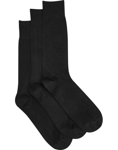 Pronto Uomo Bamboo Blend Socks 3-Pack, Black