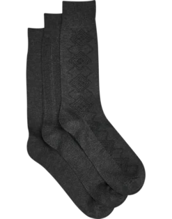 Pronto Uomo Bamboo Blend Socks 3-Pack, Charcoal Black