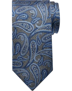 Pronto Uomo Narrow Tie, Blue & Charcoal Paisley