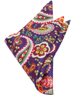 Joseph Abboud Pocket Square, Blue Paisley