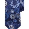 Joseph Abboud Narrow Silk Tie, Navy Mod Floral