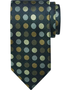 Joseph Abboud Narrow Tie, Olive Multi Dots