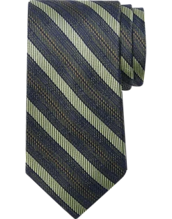 Joseph Abboud Narrow Tie, Olive Stripe