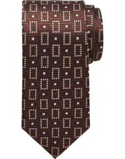 Pronto Uomo Narrow Tie, Brown Box Square