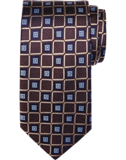Pronto Uomo Narrow Tie, Brown Check
