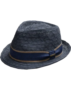 Biltmore Braided Cloth Fedora, Navy